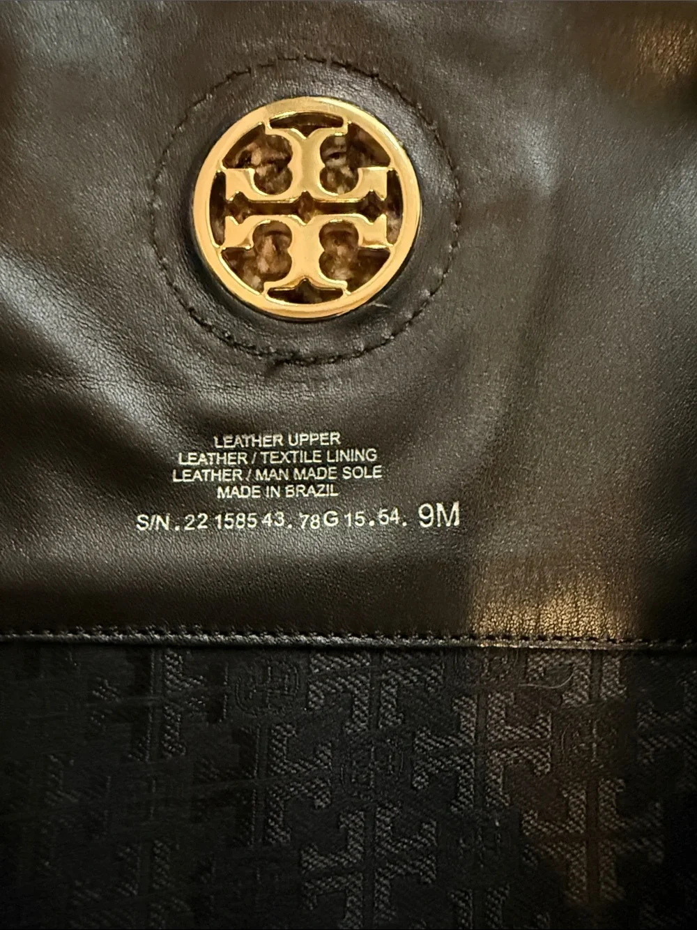 Tory Burch Black Leather Boots with Gold Logo